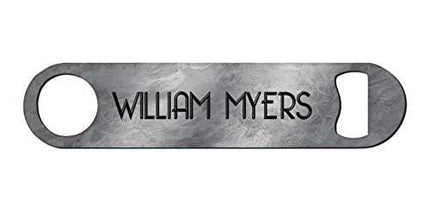 Monogram Bottle Opener - Personalized Copper Color - Realistic Design Resembles Metal Name Plate - Stainless Steel Bar Blade Bottle Opener