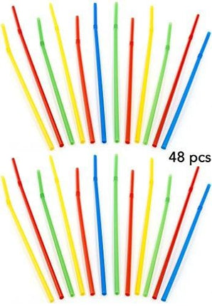 Bar Caddy Supplies (120 Pack) – Assorted Swizzle Sticks/Drink Stirrers (24 of Each Design) – Disposable Flexible Drinking Straws in 2 Sizes – Small Bar Party Supply Refill Pack for Bar Organizer