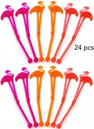 Bar Caddy Supplies (120 Pack) – Assorted Swizzle Sticks/Drink Stirrers (24 of Each Design) – Disposable Flexible Drinking Straws in 2 Sizes – Small Bar Party Supply Refill Pack for Bar Organizer