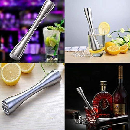 Stainless Steel Cocktail Muddler 8" Professional Old Fashioned & Mojitos Drink Muddler Ideal Bartender Tool