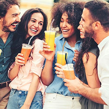 Tronco Set of 6 Stainless Steel Reusable Metal Straws with Silicone Flex Tips Elbows Cover, Metal Drinking Straws for Tronco Tumbler, 6 Steel Straws,6 Silicone Tips,1 Straw Cleaning Brush