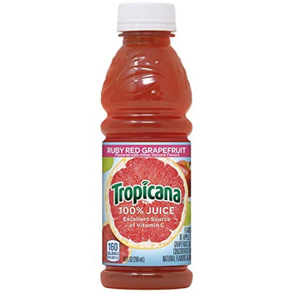Tropicana Ruby Red Grapefruit Juice, 10 Ounce (Pack of 24)