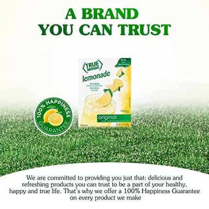 TRUE LEMON Original Lemonade Drink Mix (30 Packets) | Made from Real Lemon | No Preservatives, No Artificial Sweeteners, Gluten Free | Water Flavor Packets & Water Enhancer with Stevia