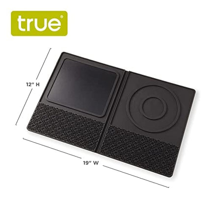 True Bar Mat, Multipurpose, Silicone Cocktail Prep Station, Rimmer, Cutting Board, Drying Mat, Set of 1, Black