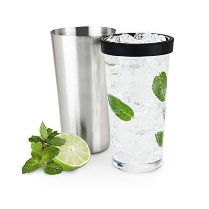 True Barkeep Boston Shaker, Stainless Steel Cocktail Shaker Tin & Mixing Glass Set with Measurements