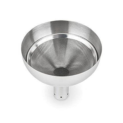 True Fountain Aerating Decanter Funnel - Wine Funnel with Mesh Strainer - Stainless Steel 2-Piece Set of 1
