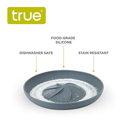 True Frill Cocktail Rimmer, Gray, Dishwasher Safe Food Grade Silicone, Glass Rimmer, Bar Tools