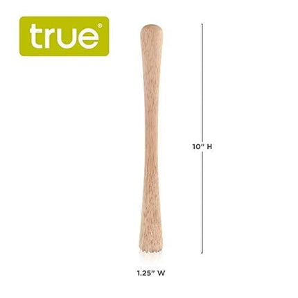 True Smash Natural Wood Muddler, Bar Cart and Cocktail Accessory, Craft Cocktail Tools, Bar Tool, 9"