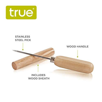 True Spike Wood Ice Pick, Wood Handle Stainless Steel Ice Shaper, Bar & Cocktail Tools
