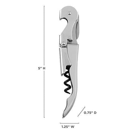 True TrueTap Double Hinged Waiter’s Corkscrew, Stainless Steel Wine Key Bottle Opener with Foil Cutter