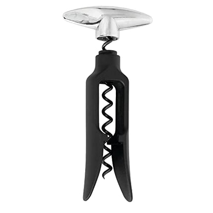 True Twister: Easy Corkscrew Turn Key Bar Accessory Wine Bottle Opener, 6", Black