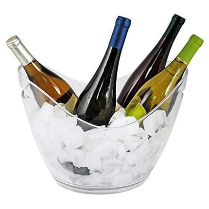 True Acrylic Ice Bucket Wine Bottle Holder Chilling Tub for Indoor and Outdoor Use, 10.25", Clear
