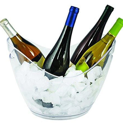 True Acrylic Ice Bucket Wine Bottle Holder Chilling Tub for Indoor and Outdoor Use, 10.25", Clear