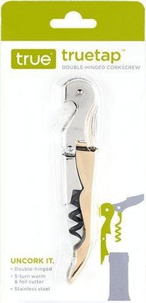 True Gold Double Hinged Waiter's Corkscrew, Metallic