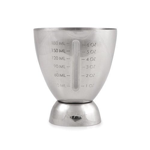 True Vista Bar Cart Accessory Measured Double Cocktail Jigger, Set of 1, Silver