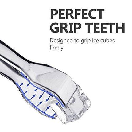 TRUSBER Ice Tongs for Ice Bucket, Stainless Steel Food Serving Tongs, with Claw Grip Teeth 6.7 Inches Perfect for Block Ice Sugar Cubes Bar Hotel Home & Kitchen (Silver)