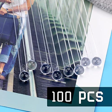 Twdrer 100 Pieces Plastic Ball Head Round Top Crystal Swizzle Sticks Stirrers for Coffee,Cocktail,Tea(Clear,7.2 Inch)