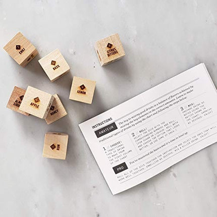 Mixology Dice® (tumbler) // Laser Engraved Wood Dice for Craft cocktail inspiration - gift for him, gift for guys, Boyfriend gift, dad gift