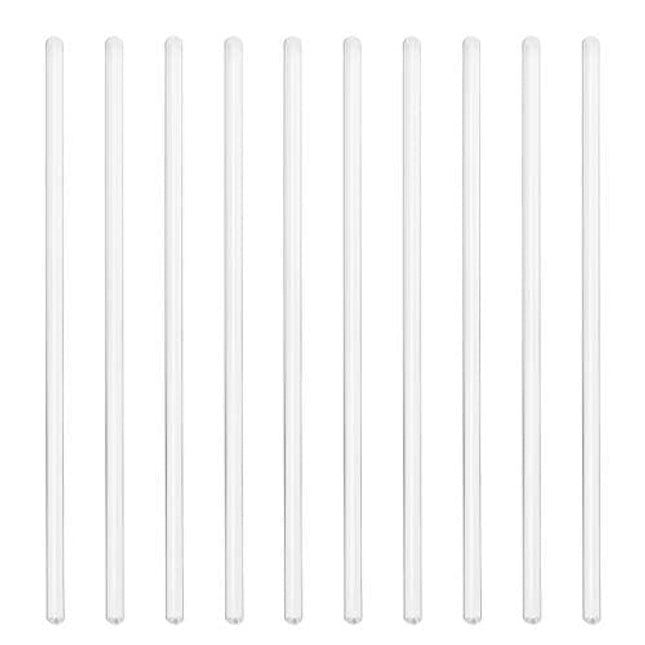 UKCOCO 10Pcs Glass Stirring Rod High Temperature Resistant Glass Stir Stick for Stir Hot Cold Beverages Cocktails Drinks Mixtures
