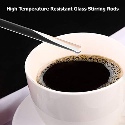 UKCOCO 10Pcs Glass Stirring Rod High Temperature Resistant Glass Stir Stick for Stir Hot Cold Beverages Cocktails Drinks Mixtures