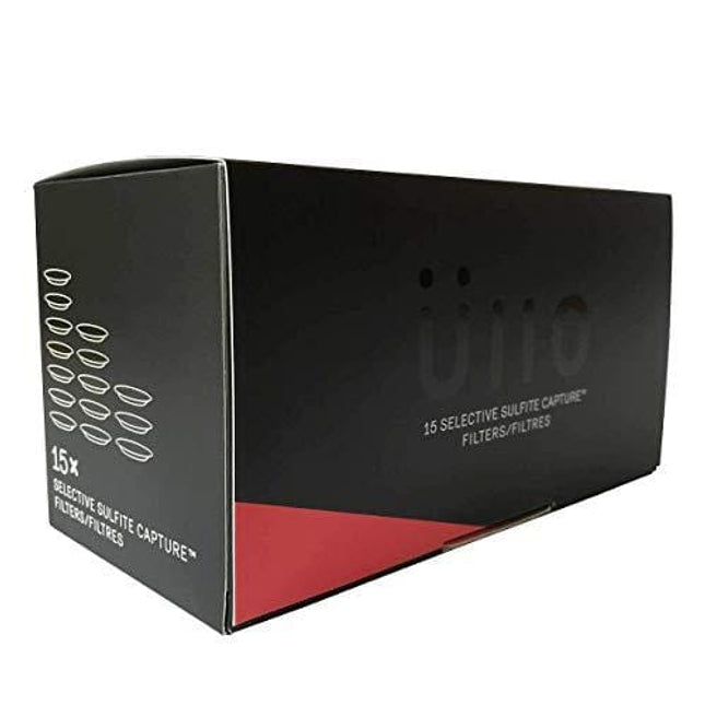Ullo Full Bottle Replacement Filters (15 Pack) With Selective Sulfite Capture Technology To Make Any Wine Sulfite Preservative Free