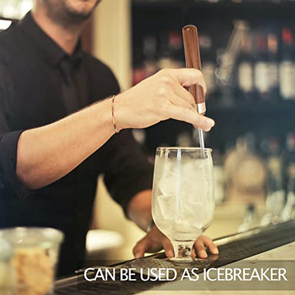 Stainless Steel Ice Pick with Wooden Handle and Sheath Kitchen Tool (9" RoseWood)