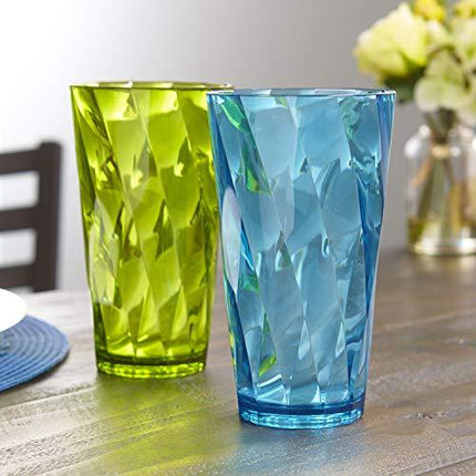 Optix 20-ounce Plastic Tumblers | set of 8 in 4 Basic Colors