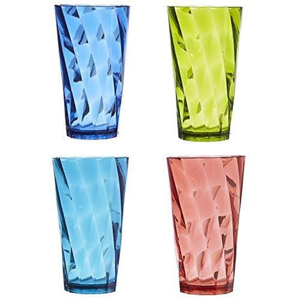 Optix 20-ounce Plastic Tumblers | set of 8 in 4 Basic Colors