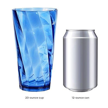 Optix 20-ounce Plastic Tumblers | set of 8 in 4 Basic Colors