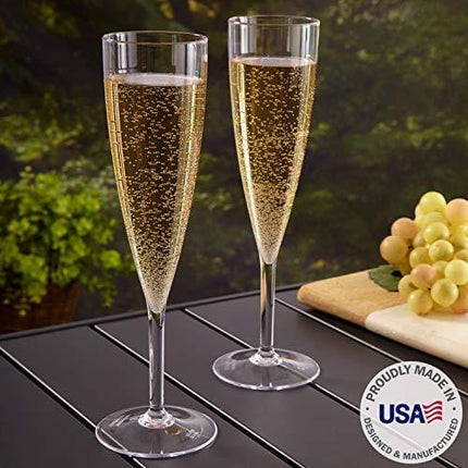 Plastic 5-ounce One Piece Champagne Flute | set of 12 Clear