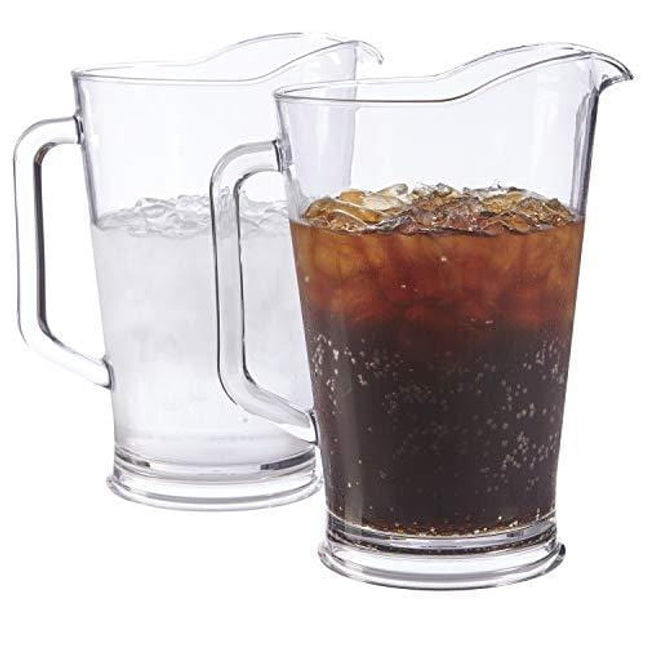 Restaurant Style 64-ounce Plastic Water/Beer Pitcher | set of 2 Clear