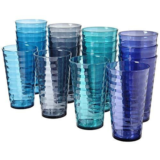 Splash 18-ounce Plastic Tumblers | Value set of 16 in 4 Coastal Colors