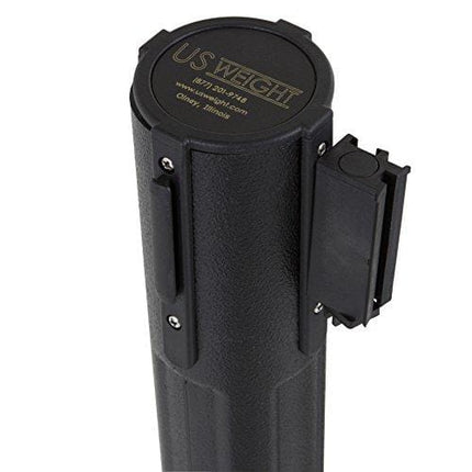 US Weight - U2000 Sentry Stanchion with 6.5 Foot Retractable Belt – Easy Connect Assembly (2-Pack), Black