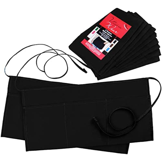 Utopia Wear 12 Pack 3 Pockets Waitress Apron for Kitchen, 24 x 12 Inches.