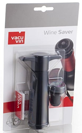 The Original Vacu Vin Wine Saver Pump and Wine Preserver with Vacu Vin Wine Stoppers Vacuum Sealer. Wine Pump and Wine Vacuum Stopper are Black. Wine Bottle Keeper Set Keeps Wine Fresher for Longer.