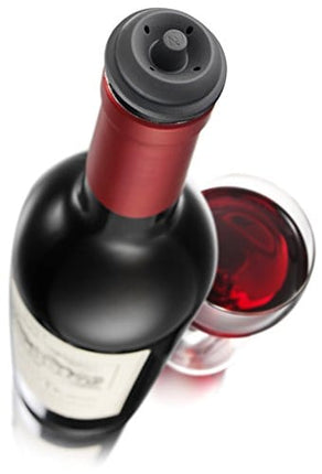 The Original Vacu Vin Wine Saver Pump and Wine Preserver with Vacu Vin Wine Stoppers Vacuum Sealer. Wine Pump and Wine Vacuum Stopper are Black. Wine Bottle Keeper Set Keeps Wine Fresher for Longer.