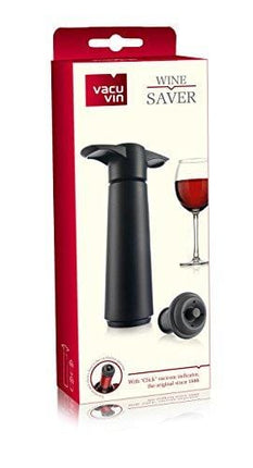 Vacu Vin Wine Saver Pump with 2 x Vacuum Bottle Stoppers - Black (Black Pump + 4 Stoppers)