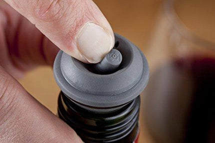 Vacu Vin Wine Saver Vacuum Stoppers Set of 2 – Grey