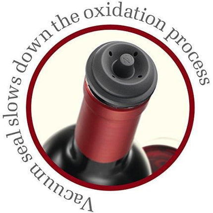 Vacu Vin Wine Saver Vacuum Stoppers Set of 4 – Grey