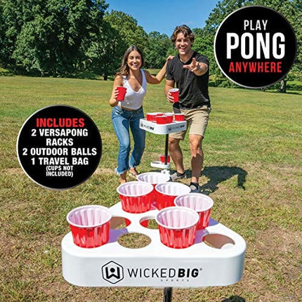 Versapong Portable Beer Pong Table/Tailgate Game with Backpack Carry Case and Balls