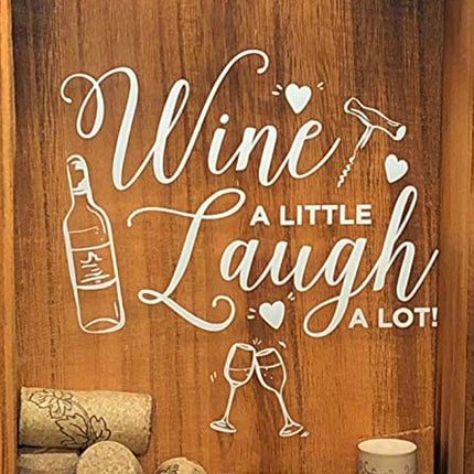 Wine Cork & Beer Cap Holder Shadow Box, Wall Mounted or Free Standing, Wine & Bar Decor for Him & Her, Rustic Stained Wood, 11" x 13"