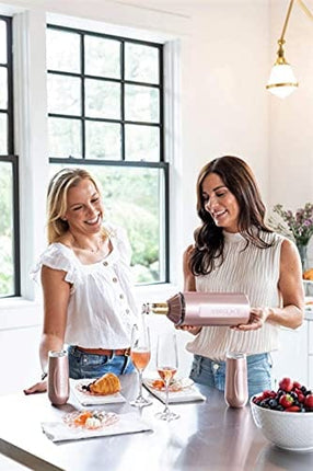 Vinglace Wine Chiller - Portable Insulator Sleeve For Champagne and Wine Bottles - Double Walled with Stainless Steel and Glass - Perfect Gifts for Wine Lovers (Cool Blue)