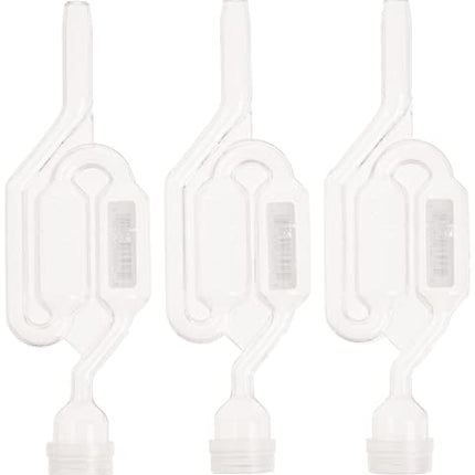 Twin Bubble Airlock for Wine Making and Beer Making (Pack of 3)