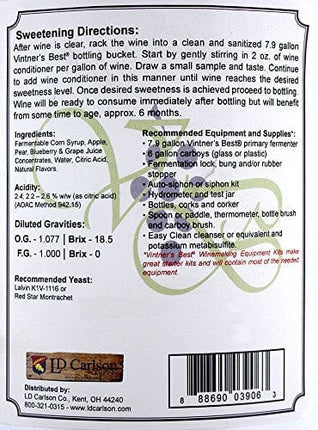 Vintner's Best 3906 Home Brew Ohio Vintners Best Fruit Wine Base, Blueberry, 128 oz.