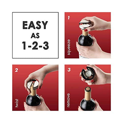 Vintorio Easy Wine Foil Top Cutter - Cut Bottle Capsules and Neck Labels - Sharp Remover for Wine Seals - Tough Metal, Stainless Steel Plated Body