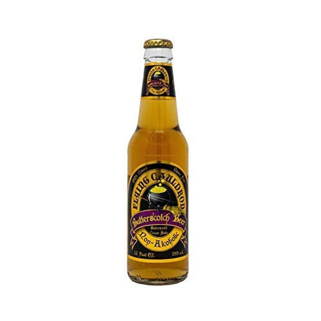 Flying Cauldron Butterscotch Beer (12 Fl Oz (Pack of 12)), Vanilla Butterscotch, All- Natural and Caffeine free.