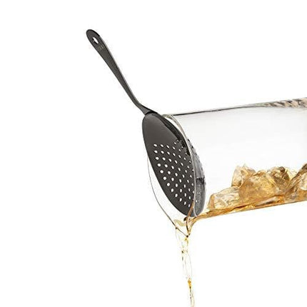 Julep Strainer by Viski | Professional Metal Stainless Steel Cocktail Strainer for Kitchen with Handle | Home bar tool, gunmetal