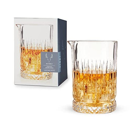 Viski Cocktail 23 Oz. Crystal Pitcher Design Bartending Barware Essentials, Pedestal Mixing glass