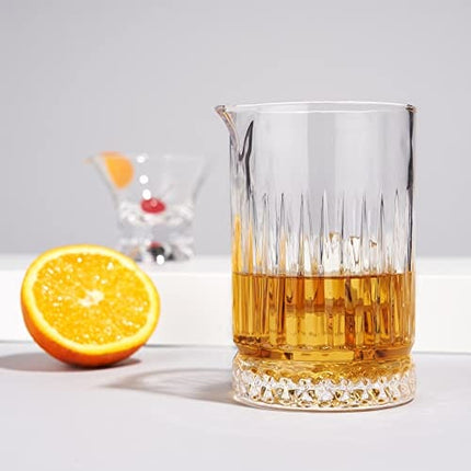 Viski Cocktail 23 Oz. Crystal Pitcher Design Bartending Barware Essentials, Pedestal Mixing glass
