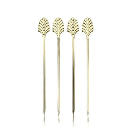 Viski Gold Art Deco Metal Cocktail Picks